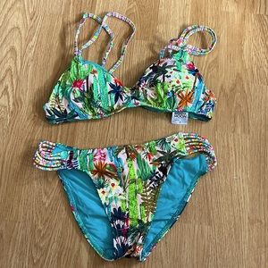 Tropical Two Piece Bikini Set- Never Worn